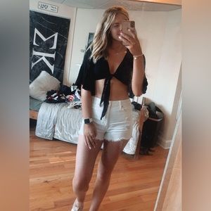 Black tie cropped top